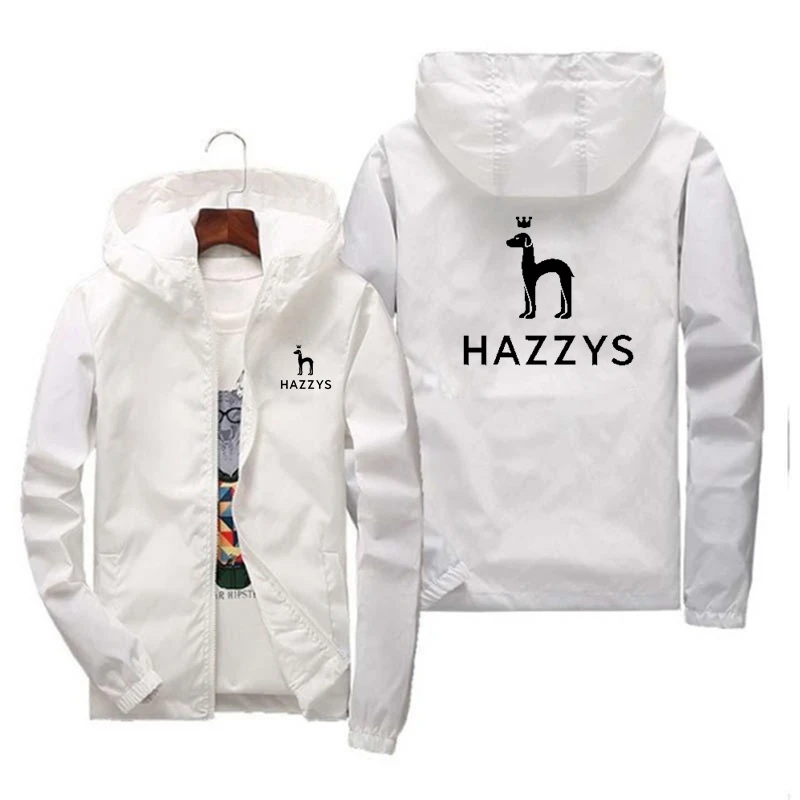 

Новинка 2021, брендовая мужская весенняя куртка HAZZYS, повседневная куртка-бомбер на молнии с капюшоном, модный тренчкот для мужчин