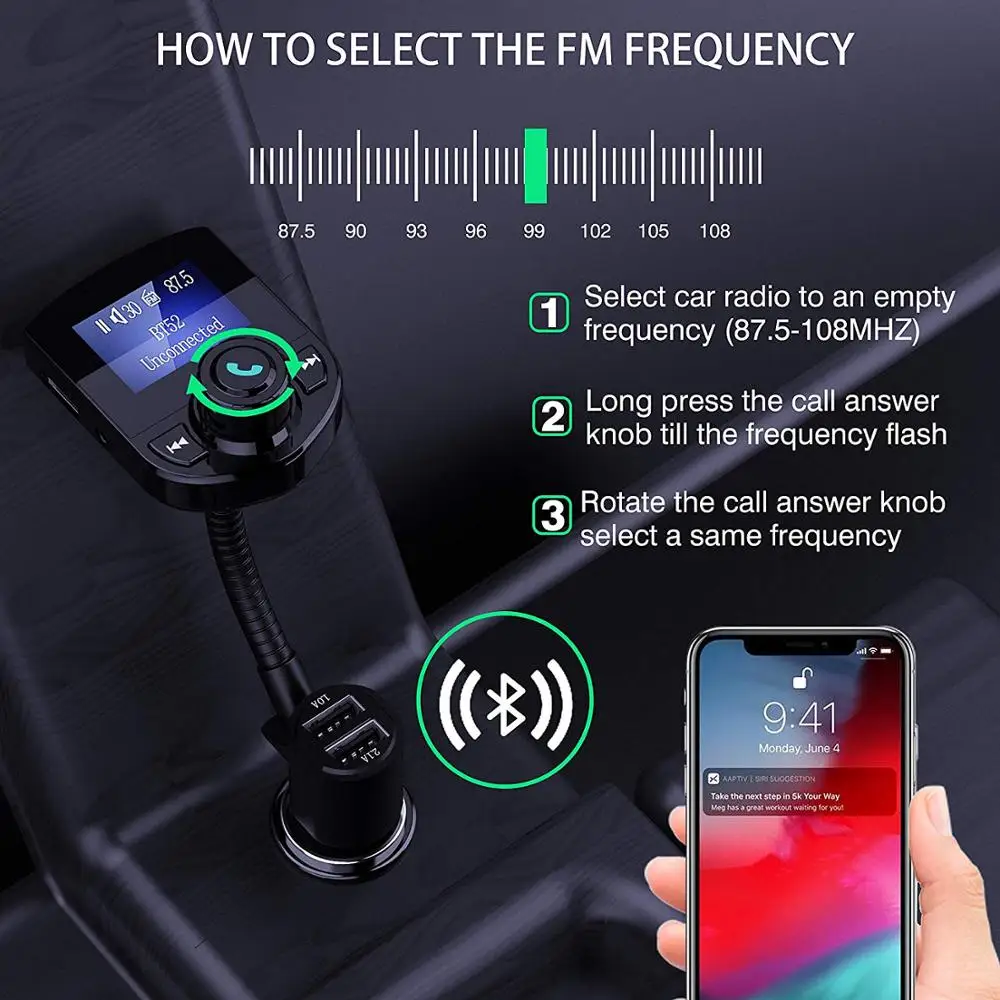 korseed car fm transmitter bluetooth kit 3 1a car charger usb port aux audio radio lcd display mp3 player phone handsfree carkit free global shipping