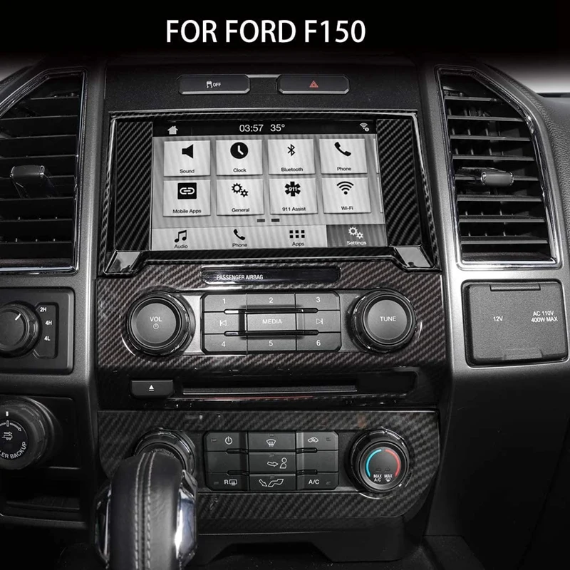 

for Ford F150 2015-2020 Car Navigation GPS Frame Air Conditioning Switch Panel Volume Adjust Switch Button Cover Trim