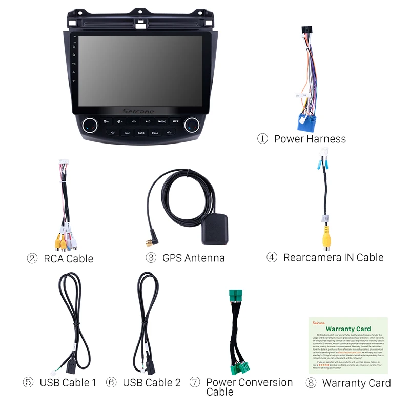 Автомагнитола Seicane 2DIN Android 9 0 10 1 дюйма GPS мультимедийный плеер для Honda Accord 7 2003 2004 2005