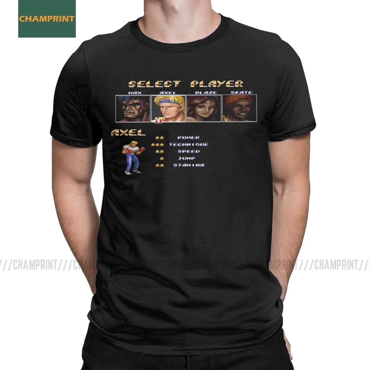 

Funny Streets Of Rage Select Axel T-Shirt Men Cotton T Shirts Retro Golden Axe Blaze Fighting Game Short Sleeve Tee Shirt