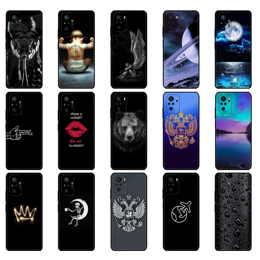For Xiaomi Redmi Note 10 Case 4G 5G Back cover For Redmi Note 10 Pro Phone Cover on Redmi Note 10S bumper silicon black tpu case