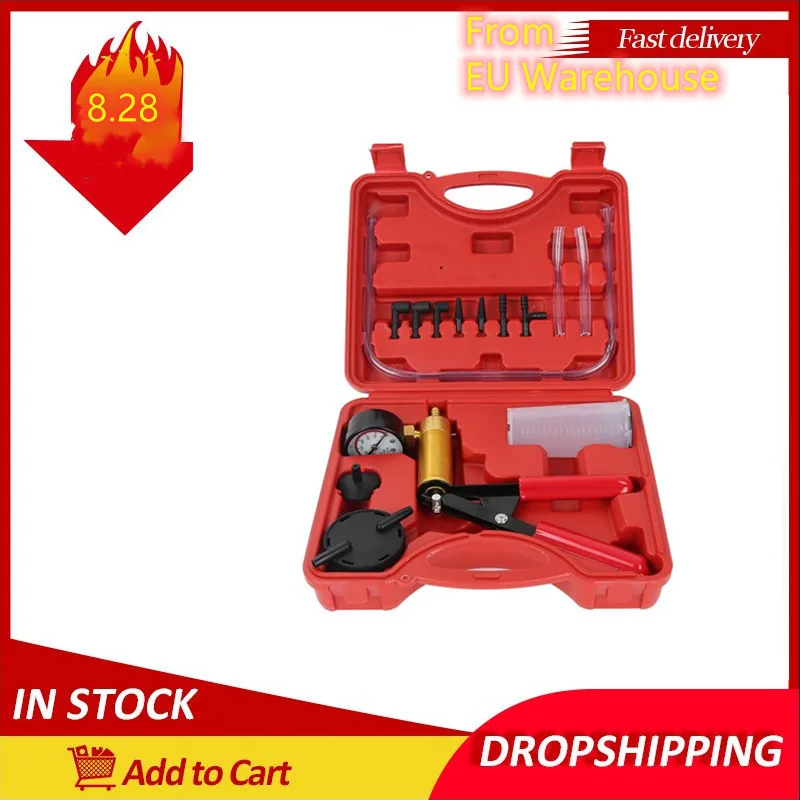 

Manual Vacuum Bleeding Brake Fluid Bleeder Tools Vacuum Pistol Pump Tester Kit Aluminum Pump Pressure Vacuum Gauge HWC