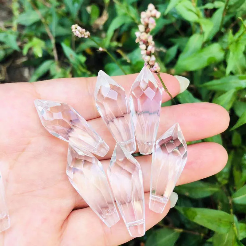 38 мм 65 шт. прозрачные маленькие хрустальные бусины в виде сосулек подвески для