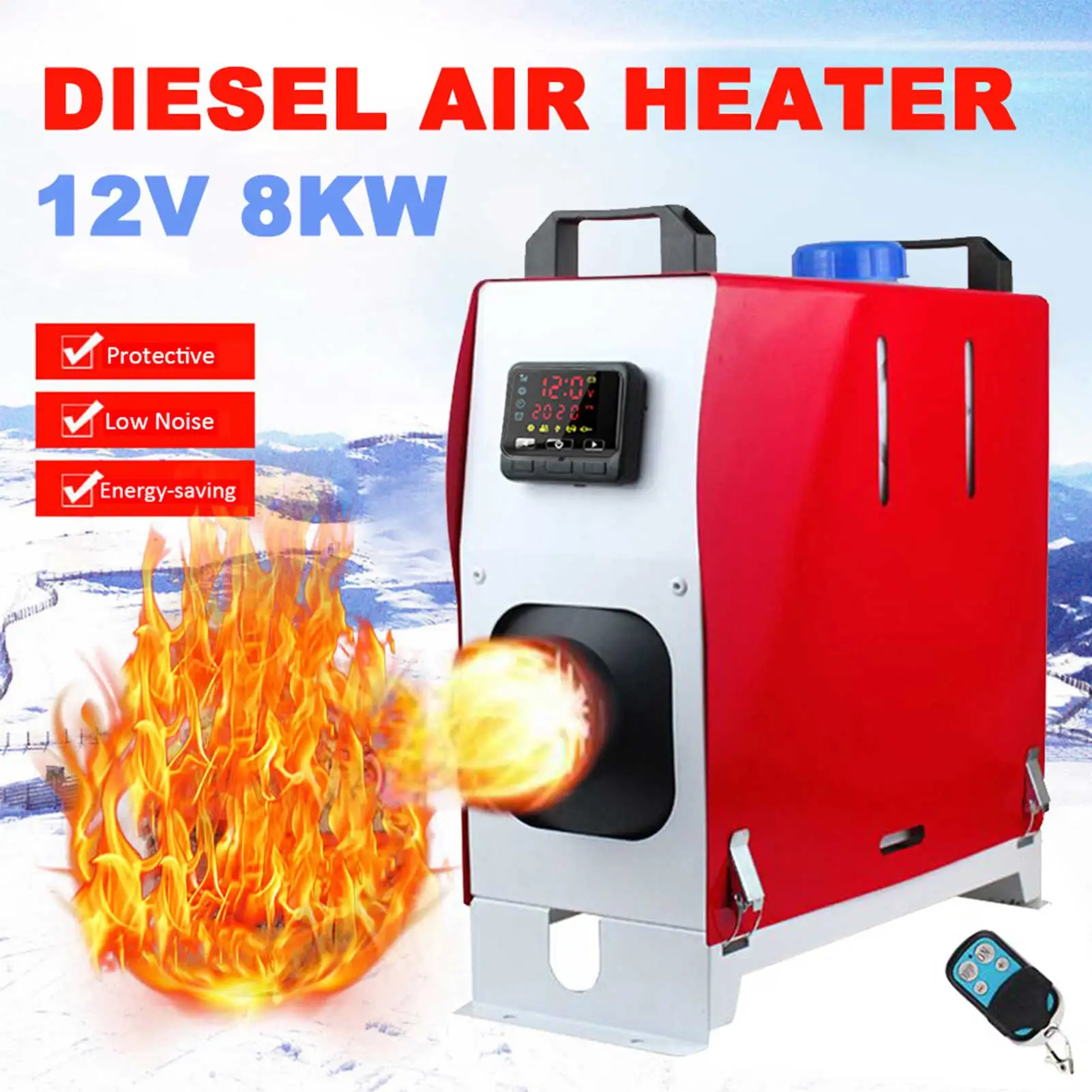 12V 8KW Diesel Air Heater Parking Fuel Heater Autonomous Heater Air Conditioner Machine Remote Control LCD For Truck Boat