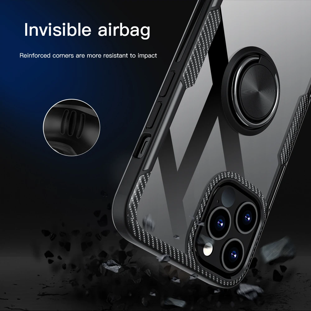 KEYSION Clear Shockproof Case For iPhone 14 Pro Max 14 Plus 13 12 11 XS XR Transparent Ring Phone Cover for iPhone SE 2022 8 7 6