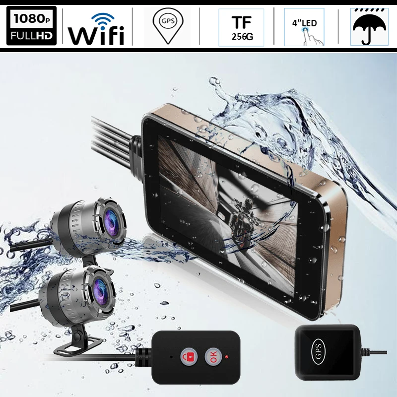 Мотоциклетный видеорегистратор с GPS Wi Fi HD 1080P| |