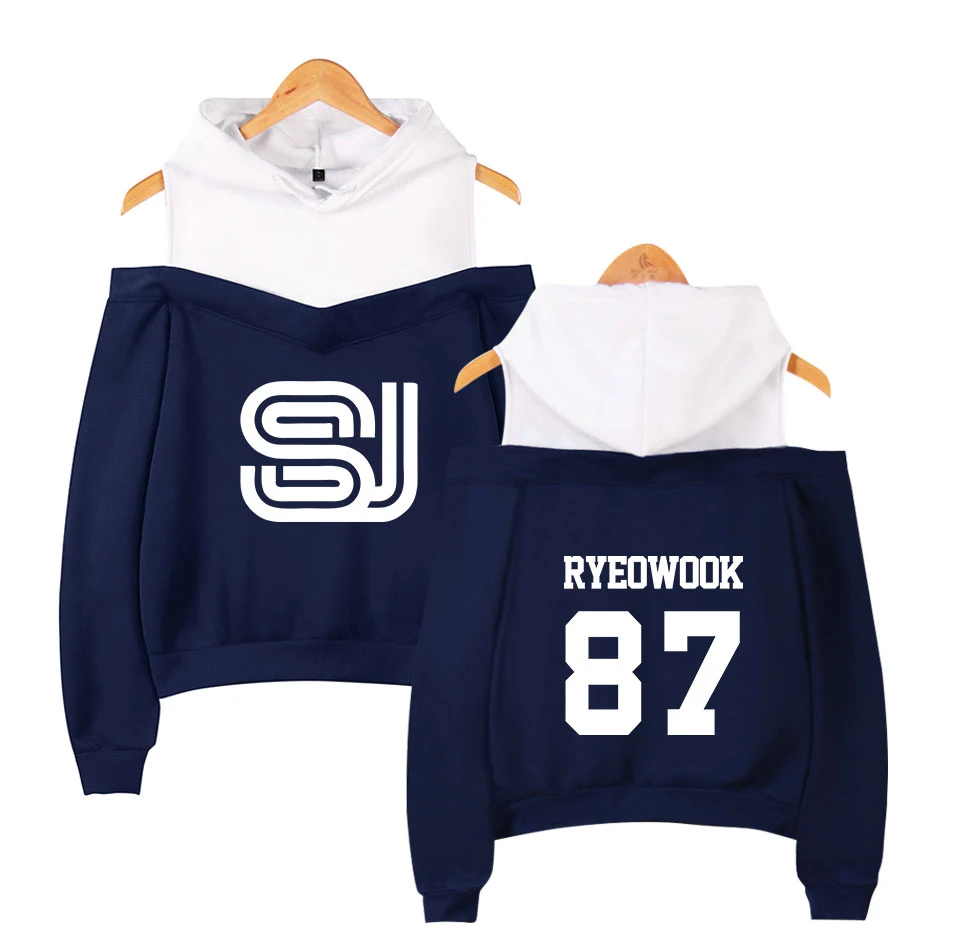 Женская эксклюзивная толстовка с открытыми плечами в стиле K-POP | Толстовки и