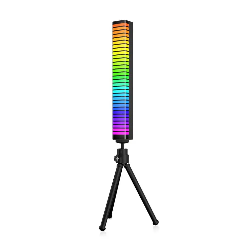 

Smart Light Bars APP Controlled RGB Music Level Indicator Light USB Rechargeable Creative Colorful 32 LED Beads Ambient Light B