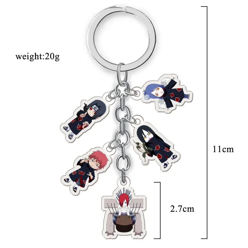 

Anime Naruto Acrylic Keychain Sasuke Akatsuki Character Car Key Chain Man Boy Bag Pendant Keyring Cartoon Gift
