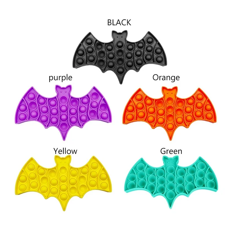 

Children Fun Pressure Reduction Toy Bat Shape Silicone Push Bubble Sensory Fidget Toys Autism Adult Stress Reliever Toys