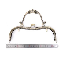 1pcs women purse frame clutch bag clasp with handle diy 20 5cm vintage elegant diy hardware accessories bronze silver