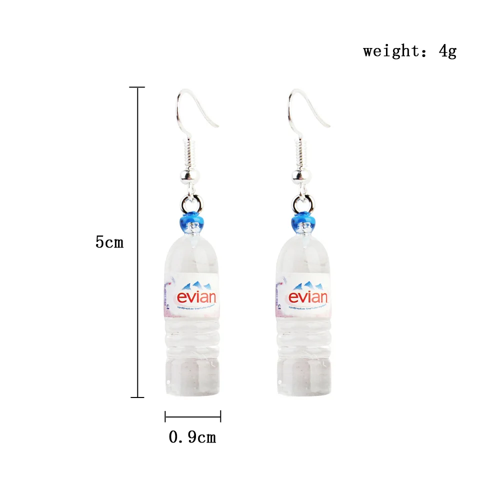 Забавные висячие серьги в виде бутылки питьевой воды милая бутылка для напитков