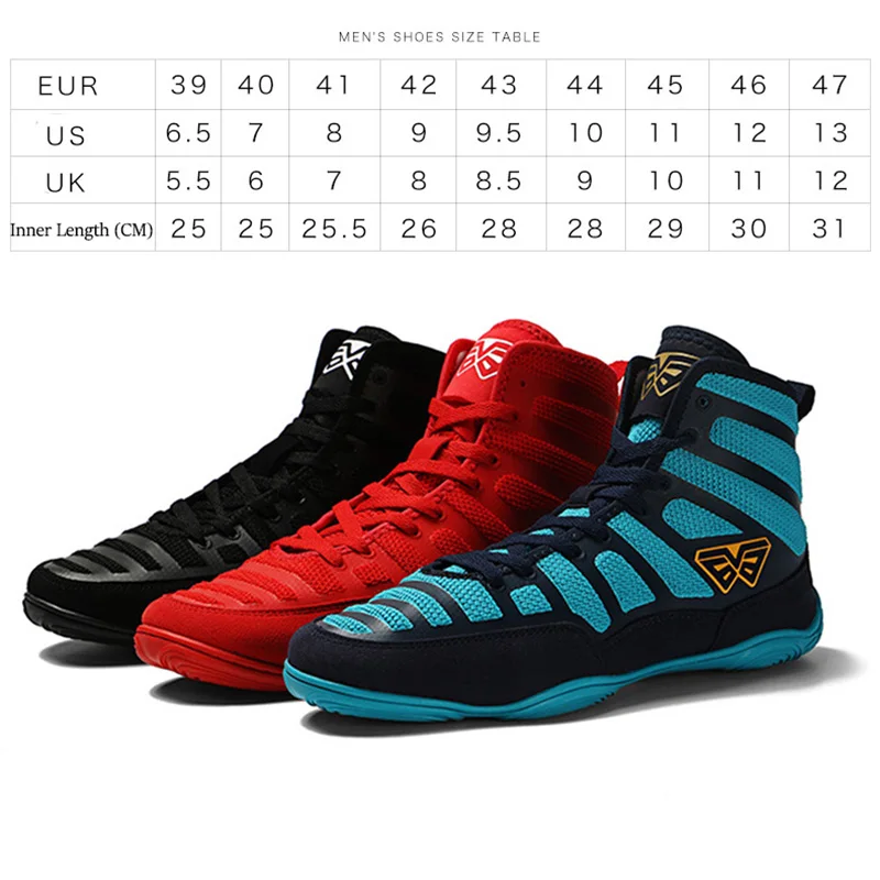 New Men Professional Boxing Wrestling Shoes Rubber Sole Breathable Combat Sneakers Lace-up Training Military Boots