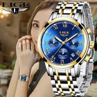 Часы наручные LIGE женские кварцевые, брендовые Роскошные деловые, с браслетом из розового золота, 2021