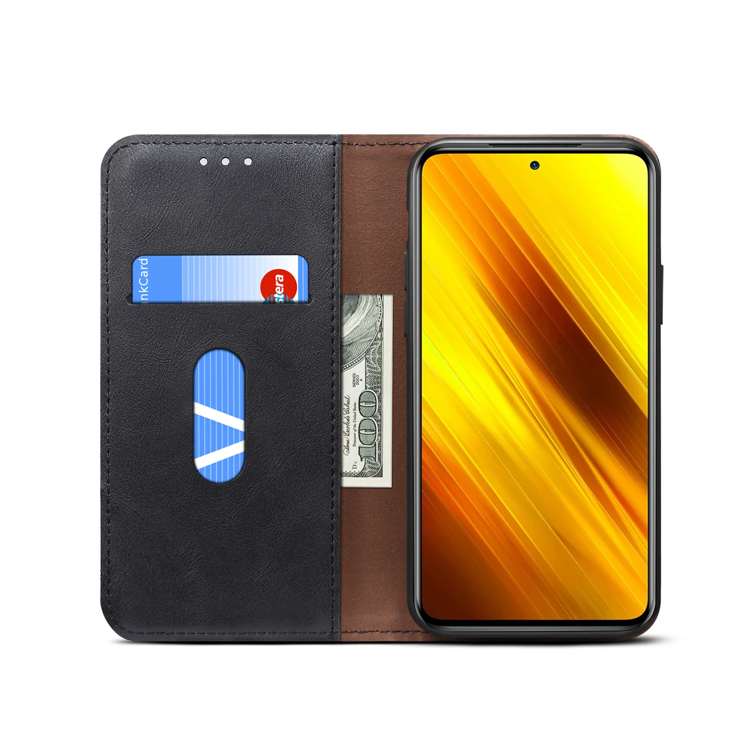 Роскошный кожаный флип чехол в стиле ретро для XiaoMI POCOPHONE X3 NFC кошелек с подставкой