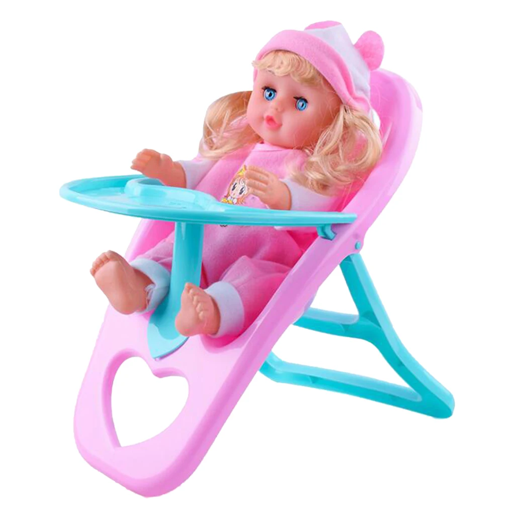 

Plastic Kids Pretend Play Toys Doll Toddler Dining Chair Set Dolls Gifts