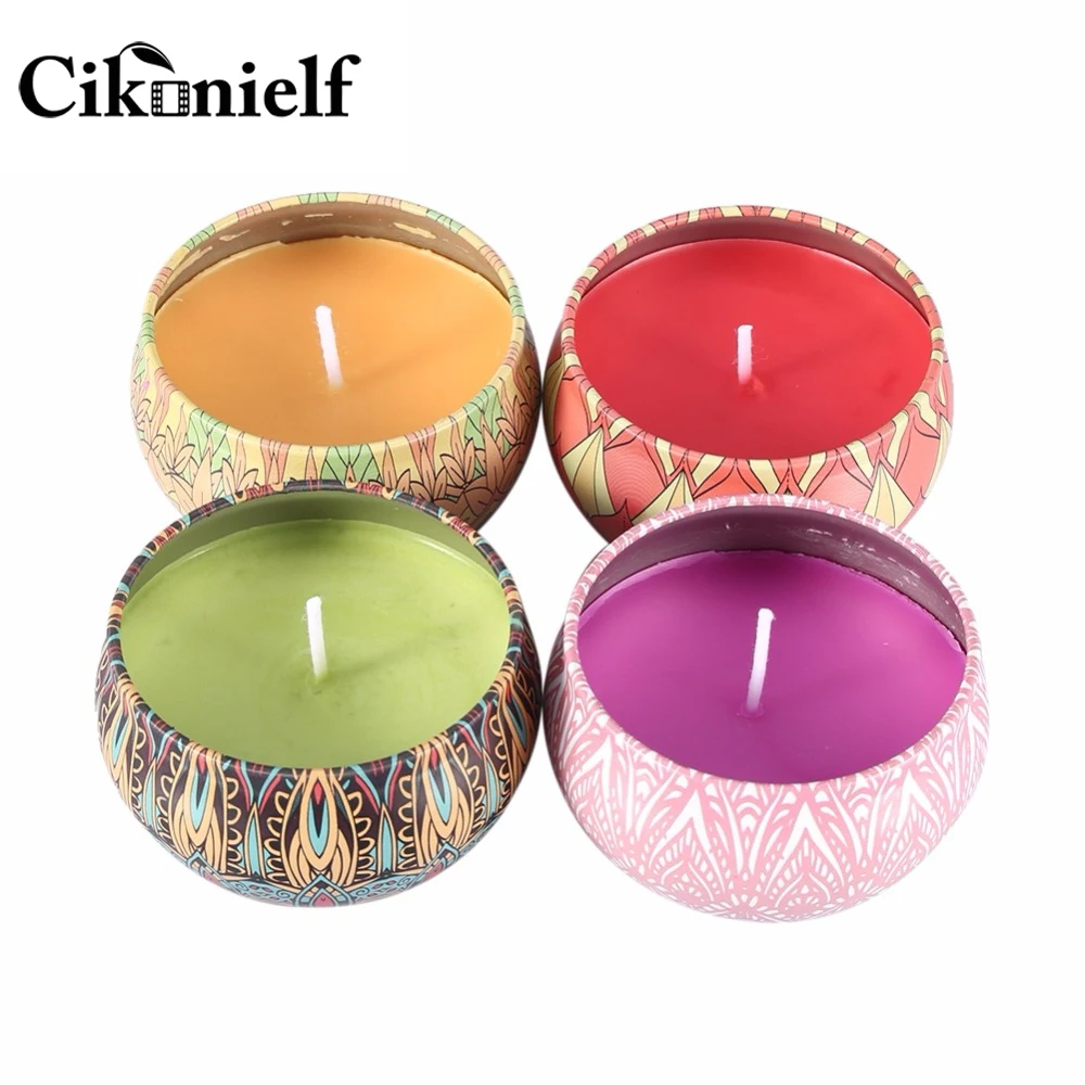 Портативный подсвечник 4 шт./компл. ароматические свечи роза жасмин лаванда