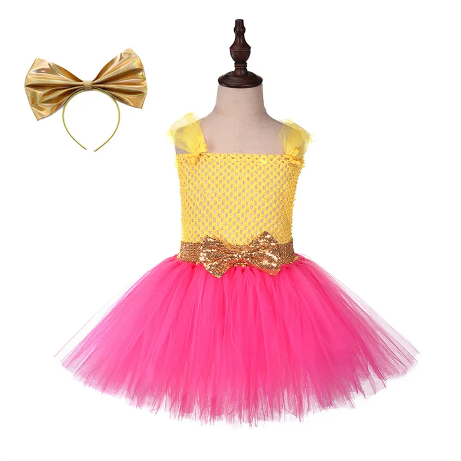 

Princess Girls Tutu Dress Headband Black Gold Bow-knot Queen Princess Girl Bee Role Play Costume For Halloween Carnival Party