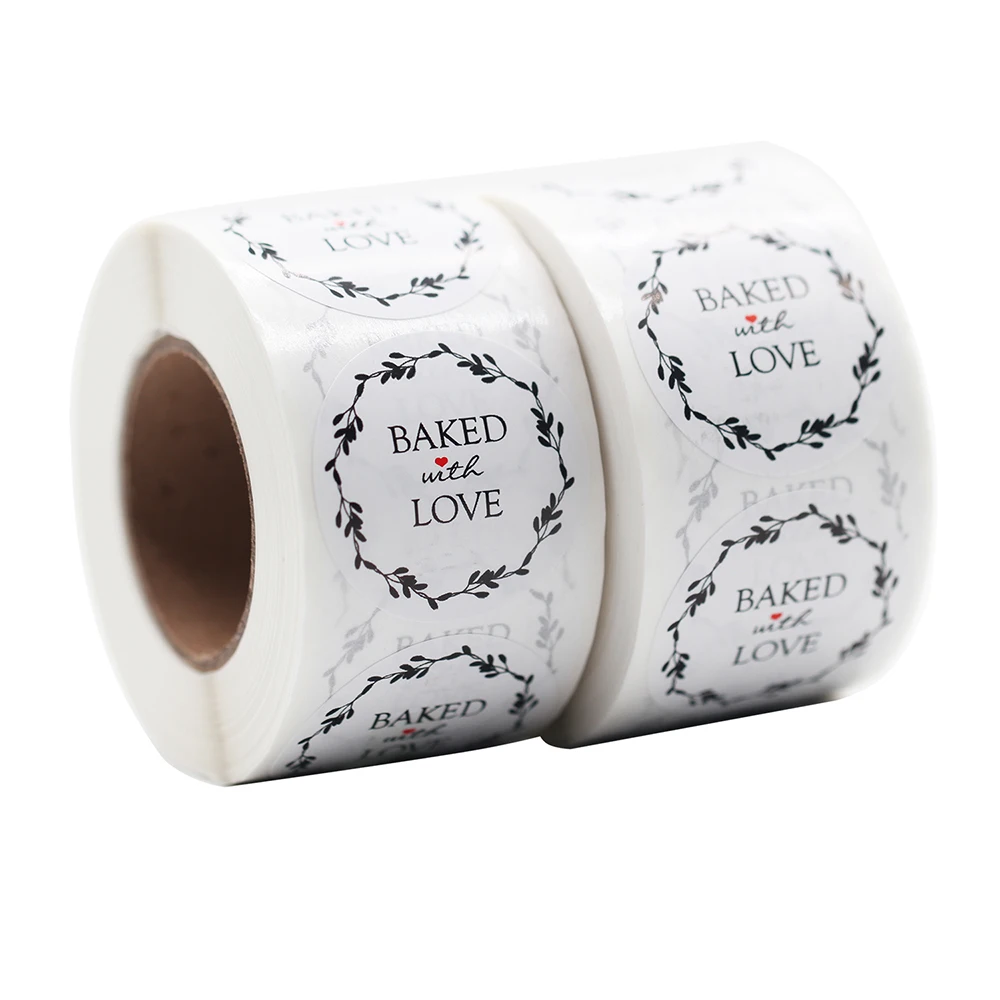 

500 шт. 1,5 Дюймовый Круглый Запеченные с любовью натуральная крафт-наклейки для Свадебная вечеринка украшения Рождественский подарок, станок...