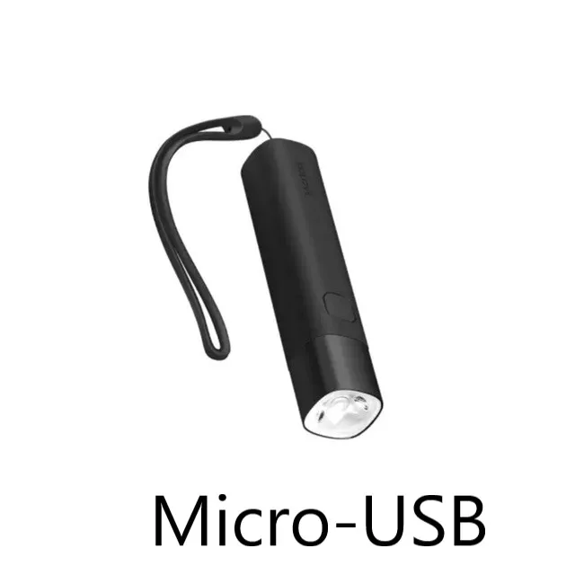 Micro USB Black Xiaomi SOLOVE X3 X3S USB Перезаряжаемый яркий EDC фонарик 3000 мАч Внешний аккумулятор портативный мини светодиодный фонарь для наружного велосипеда - Цвет: Micro USB Black
