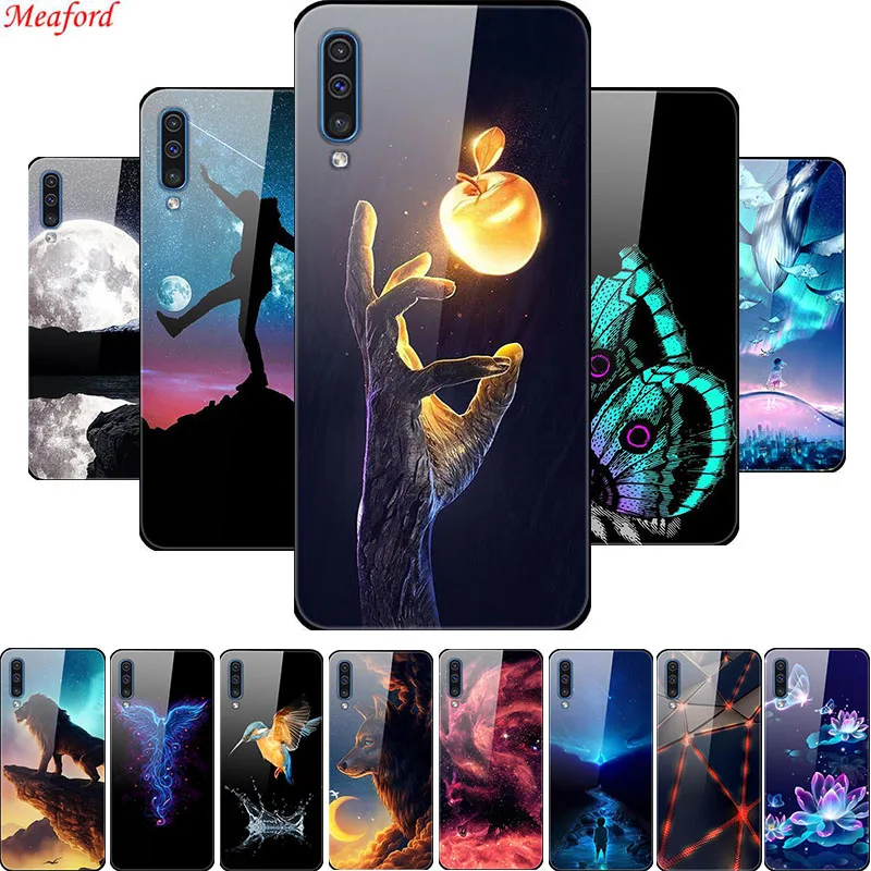 Крутой чехол для Samsung A30s 2019 A 30 s стеклянная задняя крышка Galaxy A70 A50 A51 бампер 50 70
