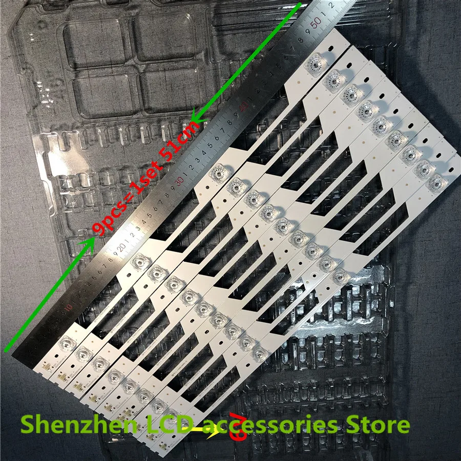 9 шт. = 1 комплект для подсветки ЖК телевизора TCL 55S700 4C LB5504 HR3 HR4 55HR330M04A0 V2 4