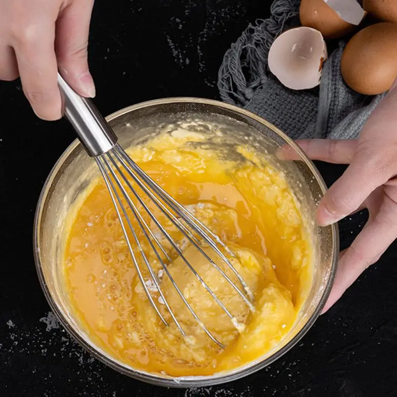 3pcs/set 8'' 10'' 12'' Stainless Steel Egg Beater Hand Whisk Flour Mixer Blender Frother Cream Whippers Kitchen Dessert Tool