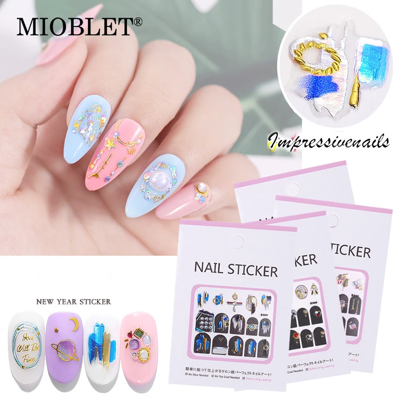 1 шт. рождественские/Новогодние наклейки для дизайна ногтей объемные полые