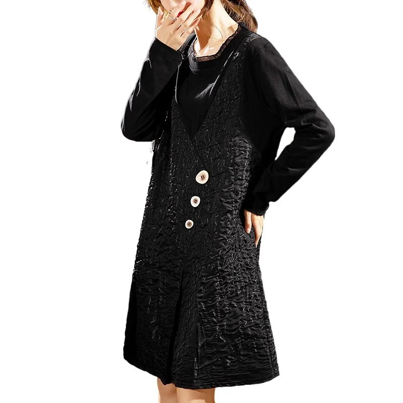 

Large women's autumn new winter dress women's fat fashion medium long fake long sleeved skirts befree shirt Favourite Hot Sale