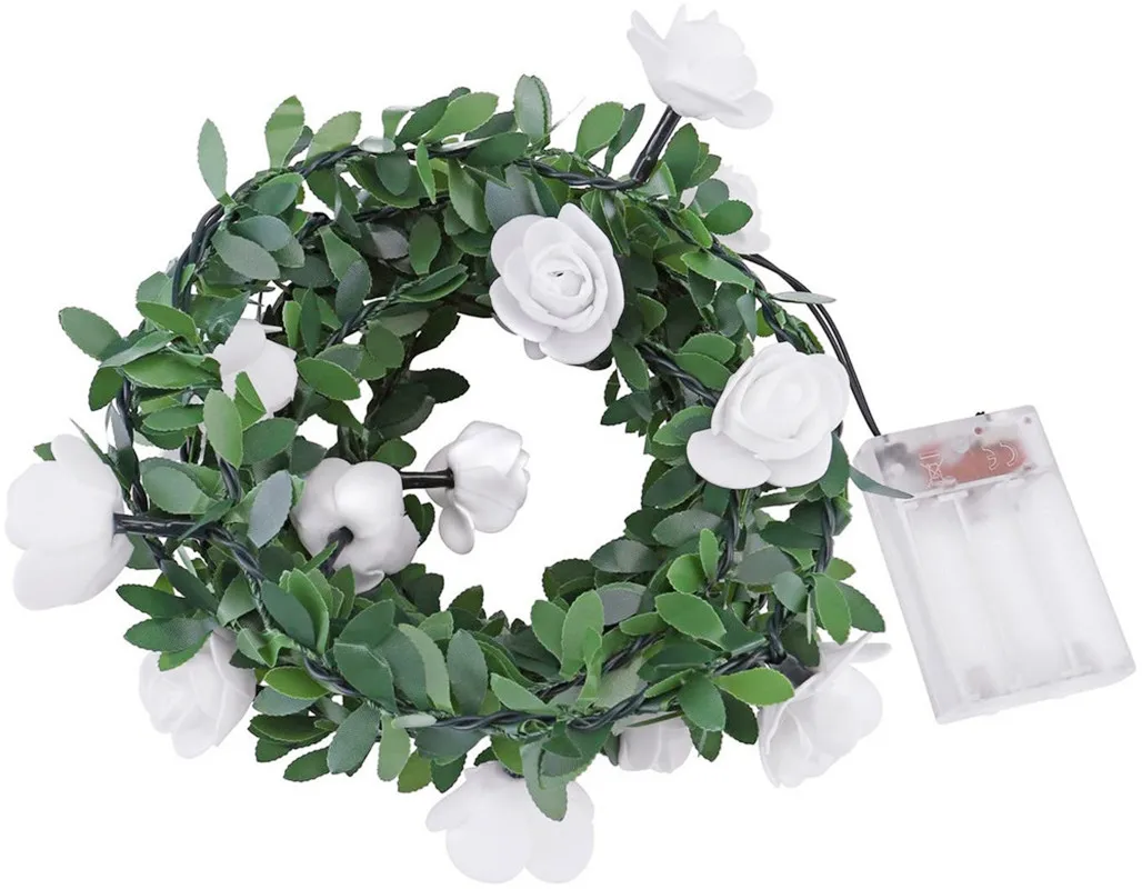 

Battery Powered Rose Flower Light Fairy String Lights for Garden Garland Outdoor Decoration Lights Wedding Christmas Lights