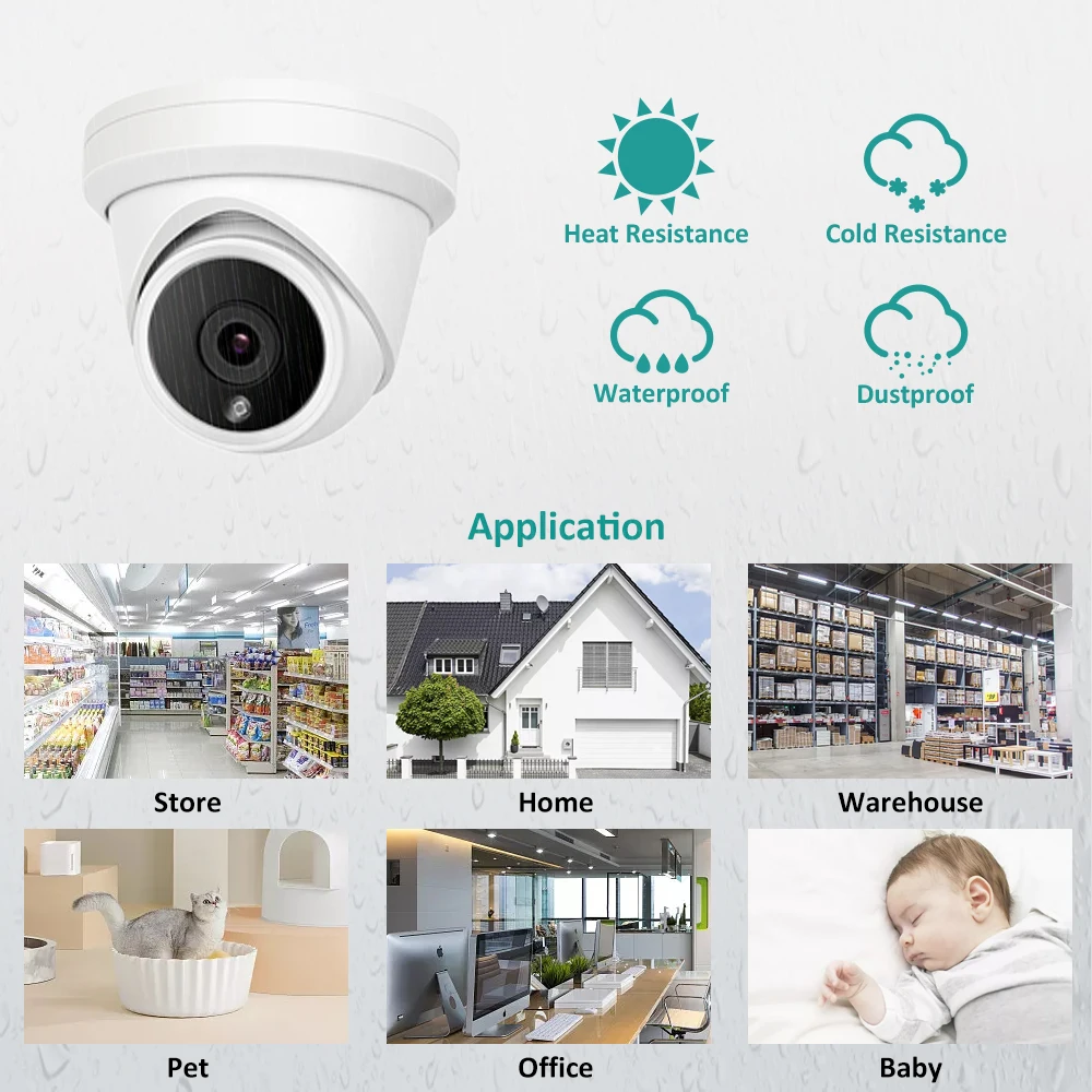 Anpviz 5MP POE IP Camera Security Surveillance Wide Angle With Audio Outdoor Hikvision Compatible Infrared Night Vision H.265 |