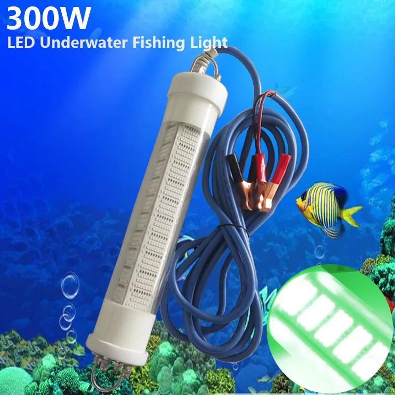 300W 12V глубже подводный светодиодный рыболовный светильник зеленый погружной