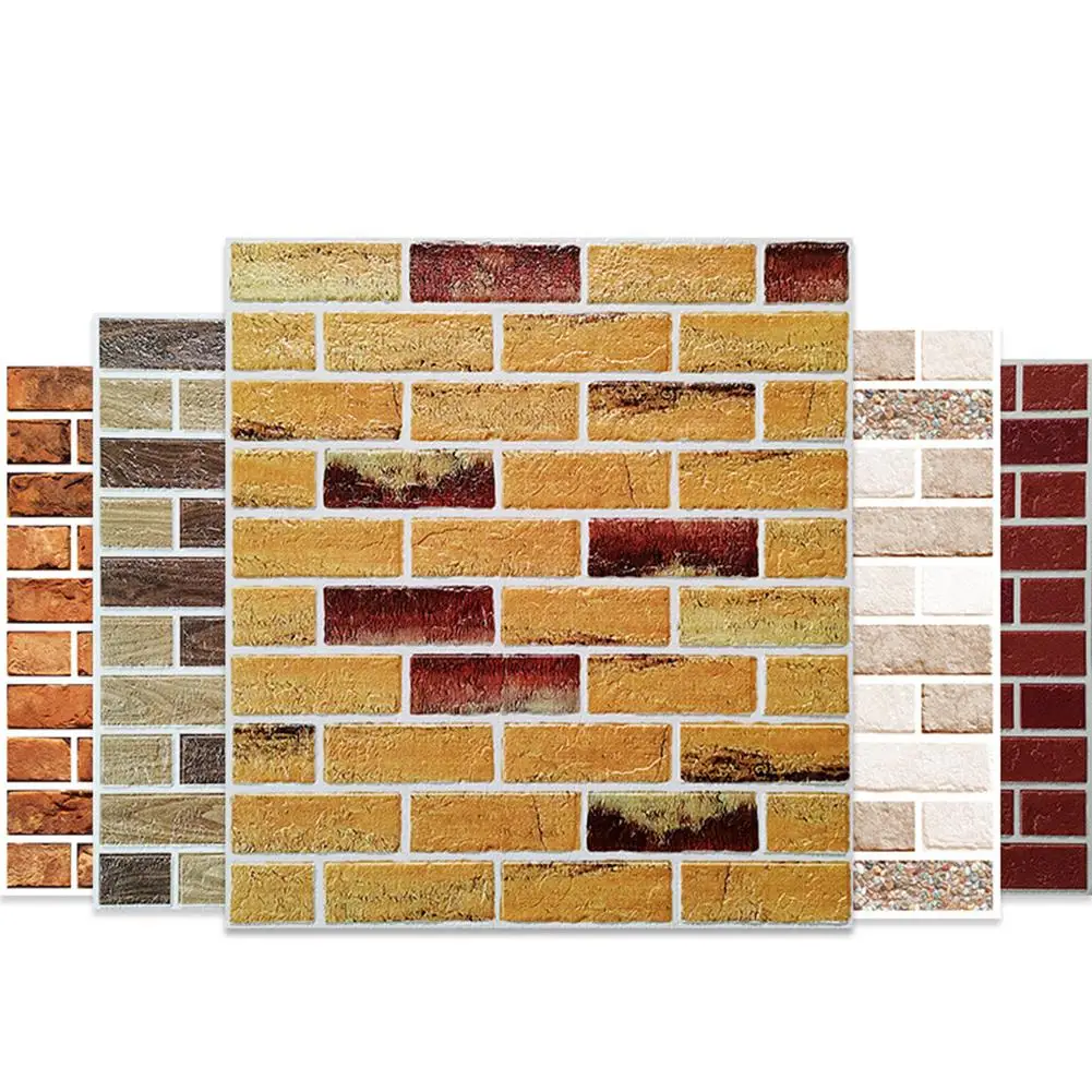 Настенная Наклейка s 3D плитка кирпичная стена наклейка самоклеящаяся