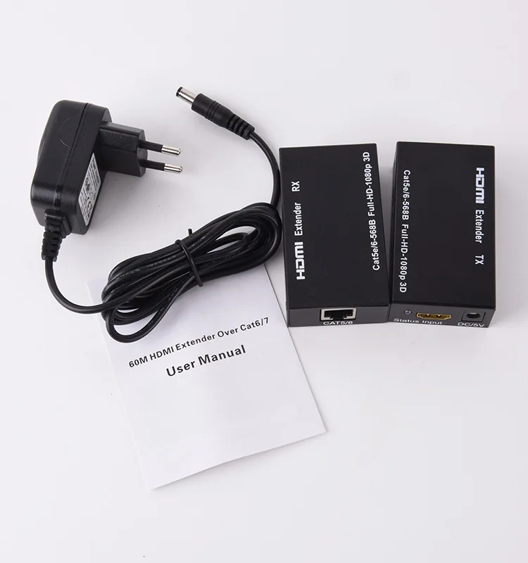 HDMI балун удлинитель через один Cat Cat6/6A HD 196FT 60 м 3D способен 1080p|Кабели HDMI| |