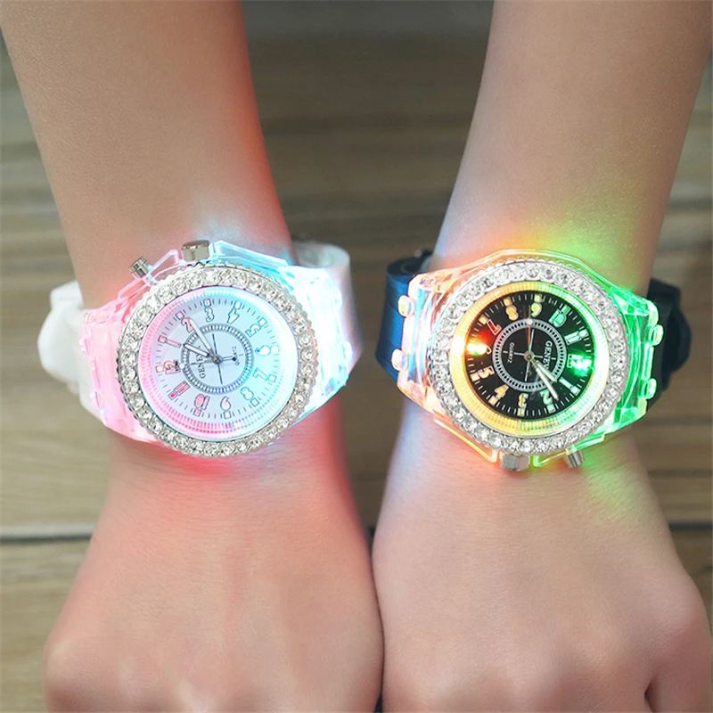 

School Boy Girl Watches Electronic Colorful Light Source Sister brother Birthday kids Gift Clock Fashion Children's Wrist Watch