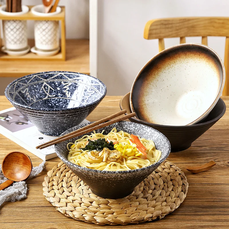 Японская миска ramen домашняя большая тарелка в стиле ретро набор тарелок для моря