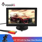 Мини-монитор Podofo, 4,3 дюйма, TFT, ЖК-дисплей, система заднего вида для парковки, резервная камера заднего вида, поддержка VCD, DVD, авто, ТВ