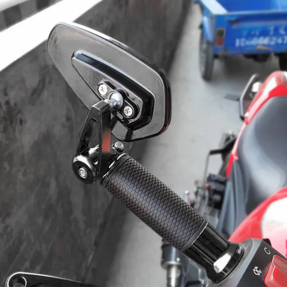 

Universal 7/8'' Handlebar End Rearview Side Wing Mirror for Kawasaki Yamaha Harley Honda BMW Suzuki Blue Motorcycle Side Mirror