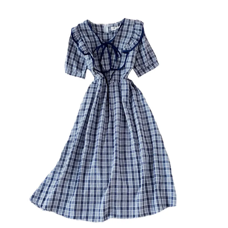 

Navy collar dress women's summer dress 2021 new junior high school student Korean loose fairy super Sen long