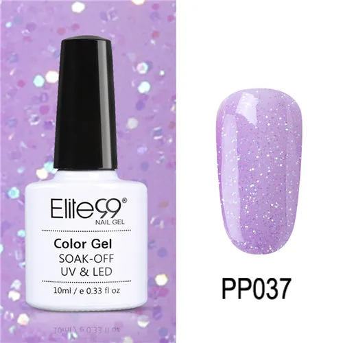 PP037 Elite99 10 мл Гель-лак для ногтей замачиваемый УФ красочный Фиолетовый лак для ногтей художественный Гель-лак для Ногтей Стойкий гель нужен основа и верхнее покрытие - Цвет: PP037