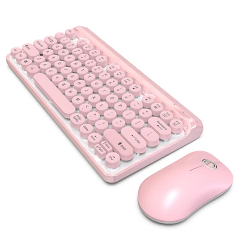 K66 Панк круглый Keycap 2 4G беспроводной набор клавиатуры мыши Usb энергосберегающий