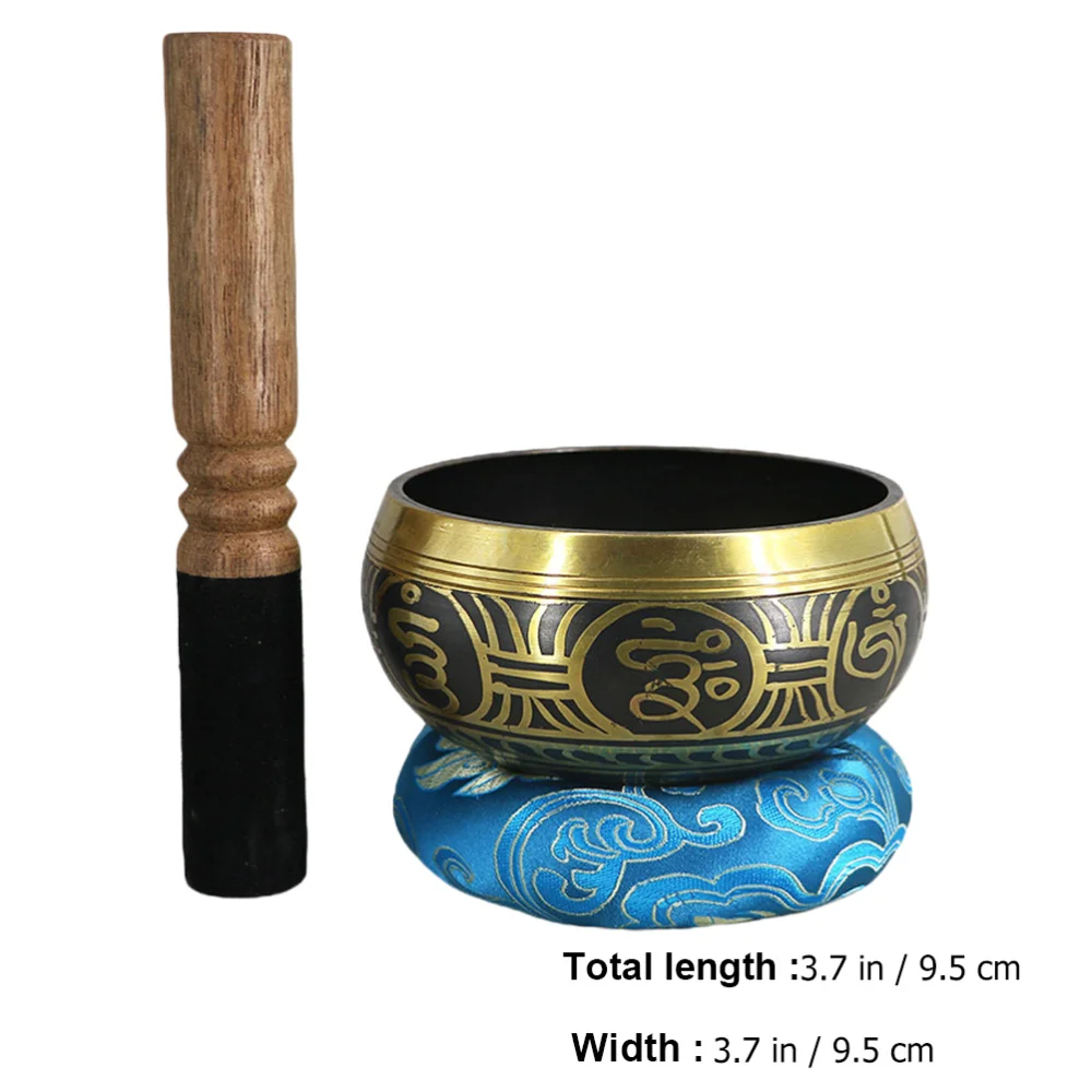 

3pcs Singing Bowl Set with Wooden Mallet and Cushion Unique Tibetan Bowls