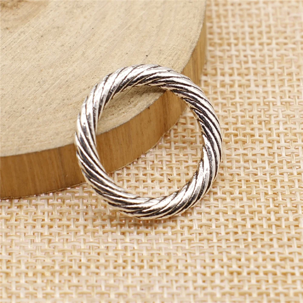 

3Pcs 24x24mm Antique Silver Color Ring Charms For DIY Jewelry Making DIY Handmade Jewelry