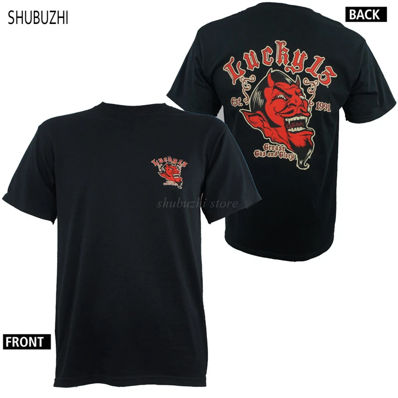 Футболка хлопковая унисекс аутентичная Модная рубашка на удачу 13 дьявол газ и