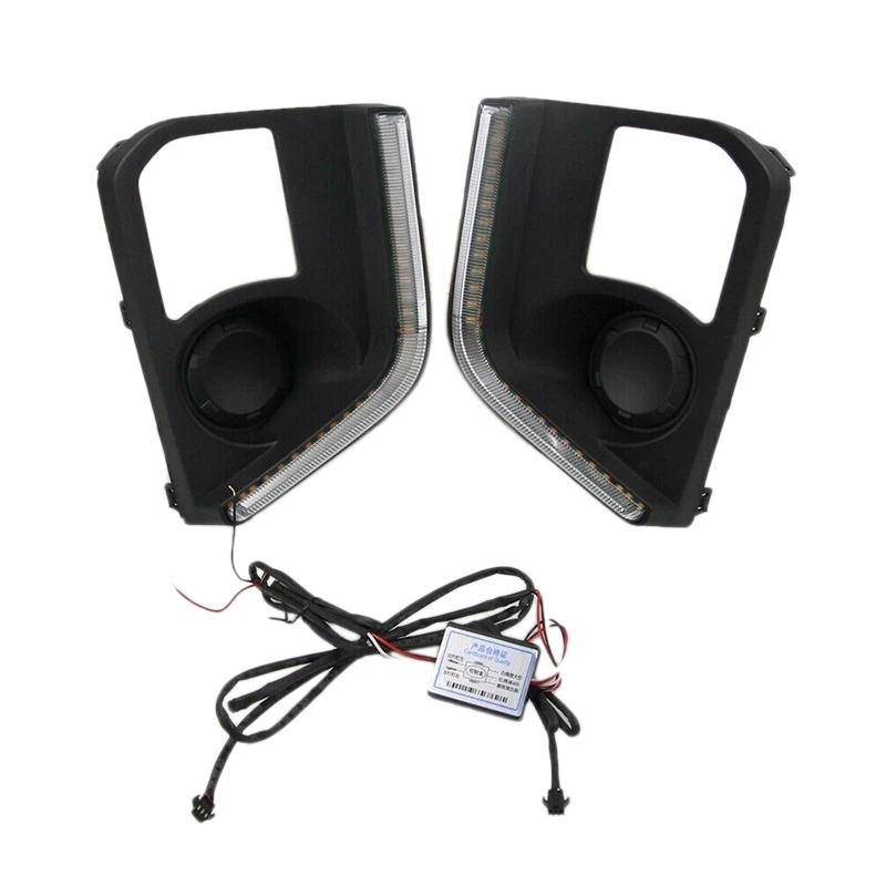 Пара светодиодные дневные ходовые огни светильник DRL желтым Включите свет для