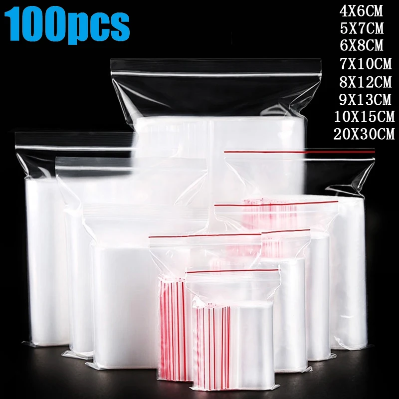 100 шт. пластиковые пакеты для хранения продуктов|Сумки вещей| |