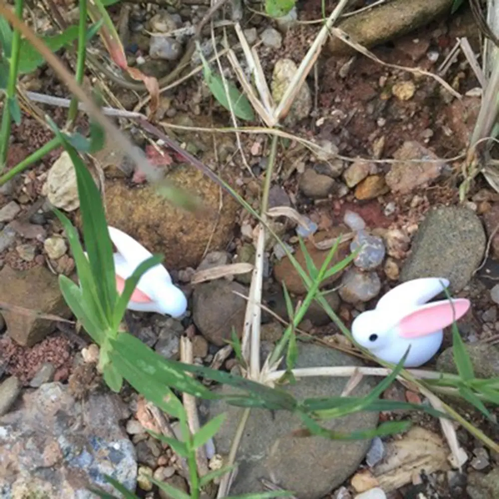 Мини кролик садовое украшение милая миниатюрная фигурка горшок для растений