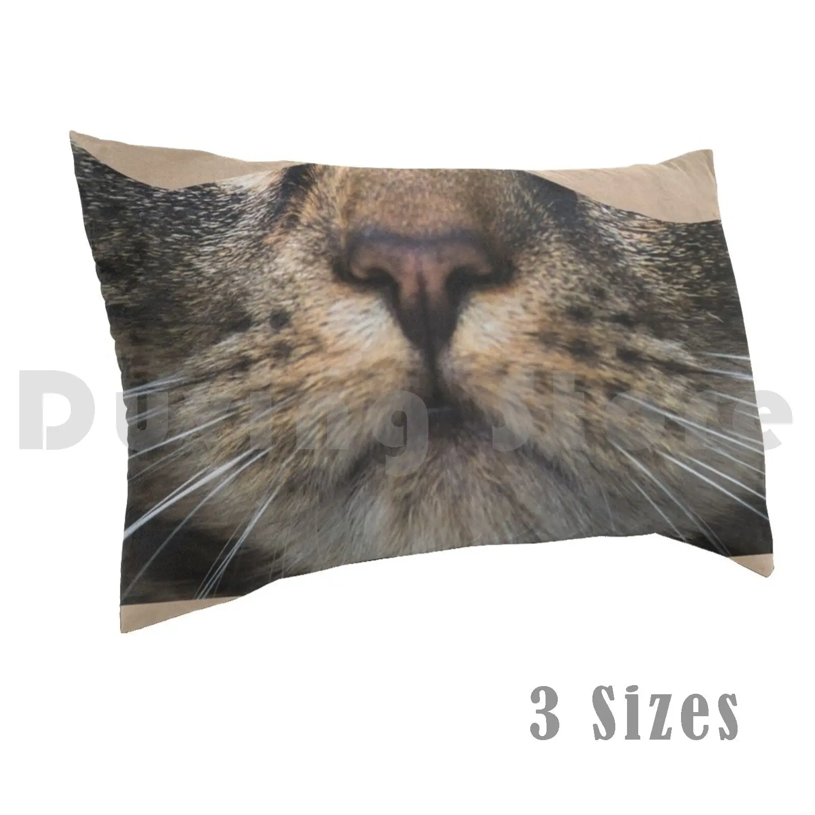 

Cat Funny Pillow Case Printed 35x50 Mustache Funny Beard Moustache Cool Face Man Smile Bearded Cute