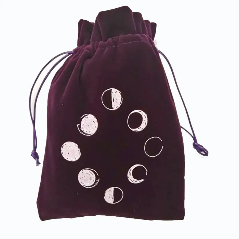 

Velvet Tarot Storage Bag Moon Phase Oracle Card Divination Bag Board Game Toy Jewelry Gift Display Packing Bags